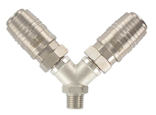 Distributeur 2 voies implantation mâle conique